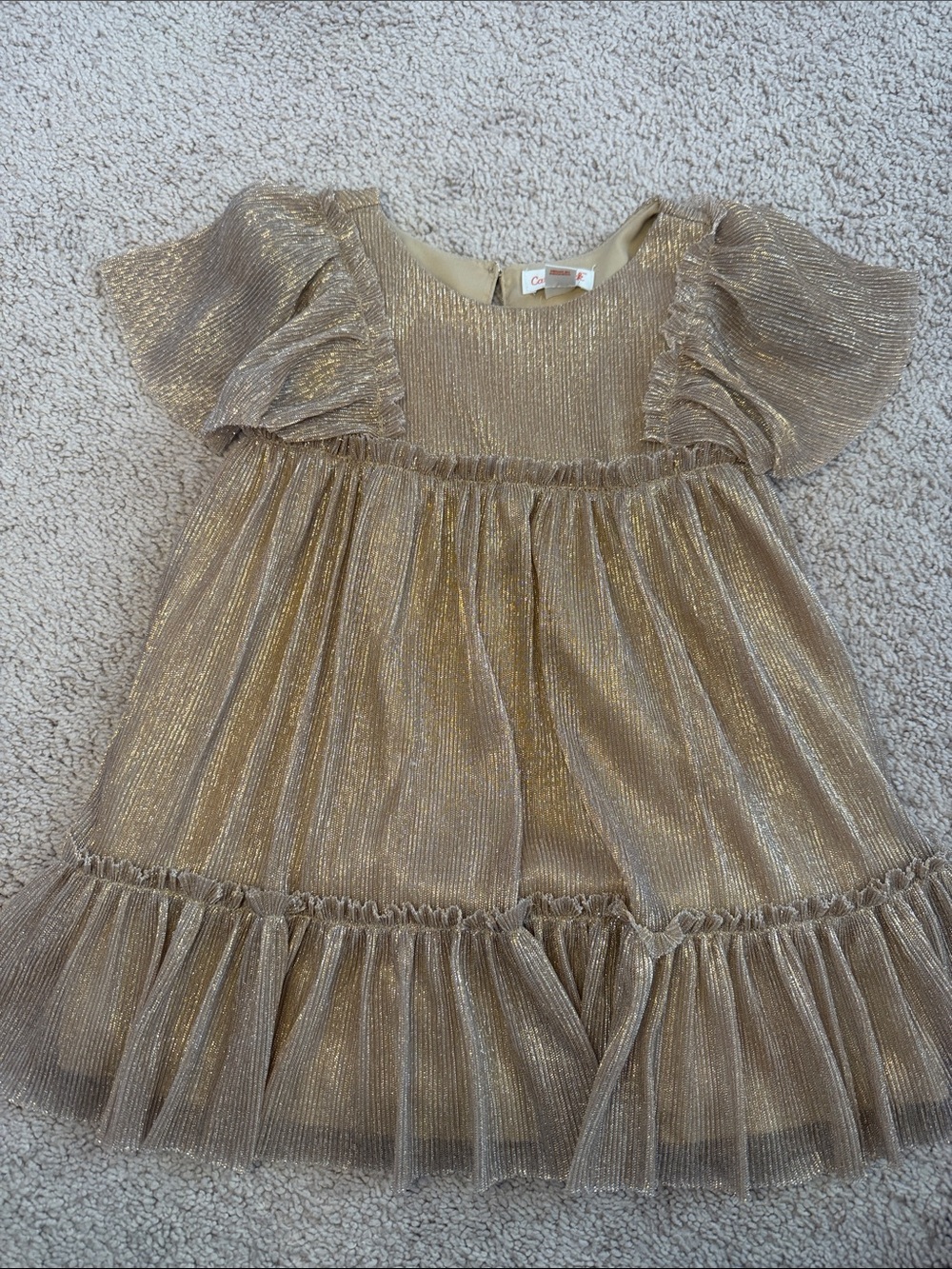 2T Girls Gold Shimmer Party Dress